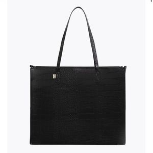 (BLACK FRIDAY SALE) Béis LARGE WORK TOTE IN BLACK CROC | FIRM ON PRICE- cheapest